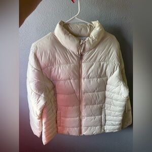 Time and Tru Women's Cream Puffer Jacket